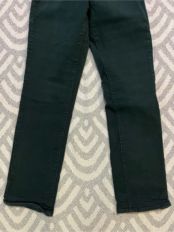 LEVI’S Women’s Mid Rise 505 Straight Leg Hunter Green Denim Jeans 27 - Image 3