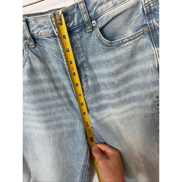 American eagle light blue mom fit short jeans size 4S ripped distressed - Image 12
