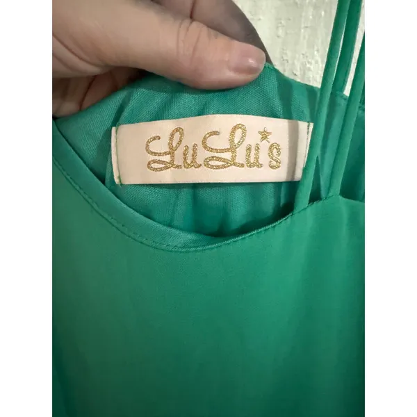 Lulus Green One Shoulder Asymmetrical Chiffon Mini Dress Womens Medium - Image 3