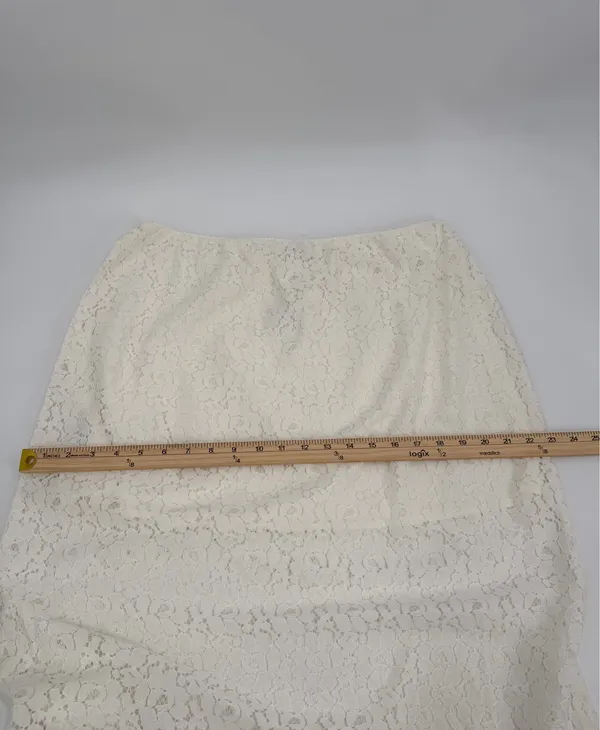 Old Navy Skirt Women’s L Cream High Waisted Lace Midi Pull On Summer Casual NWT - Image 7