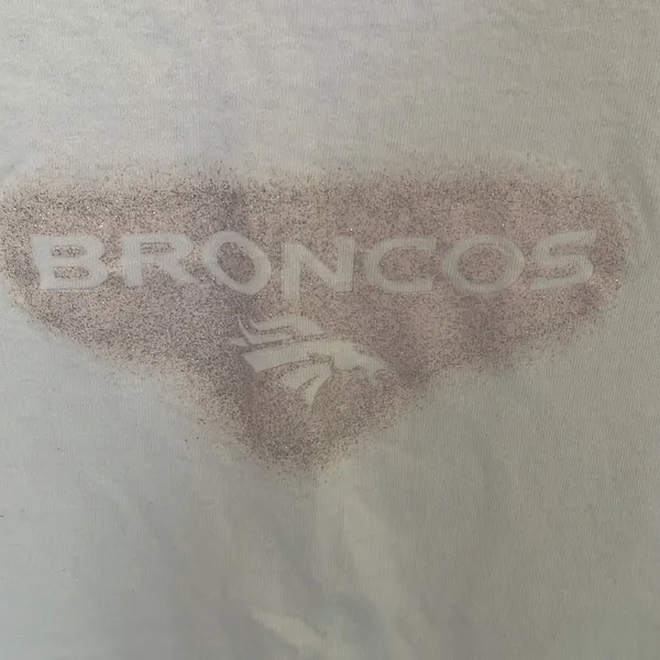 NFL Broncos White Pink Ringer Tee XL - Image 3