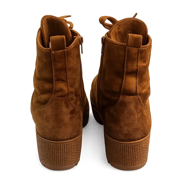 Rouge Helium Brown Faux Suede Lace-Up Combat Ankle Boots Women’s Size 8 - Image 8