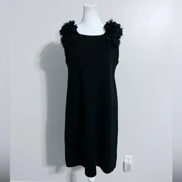 Zara Knit Embellished Black Mini Dress - Image 2