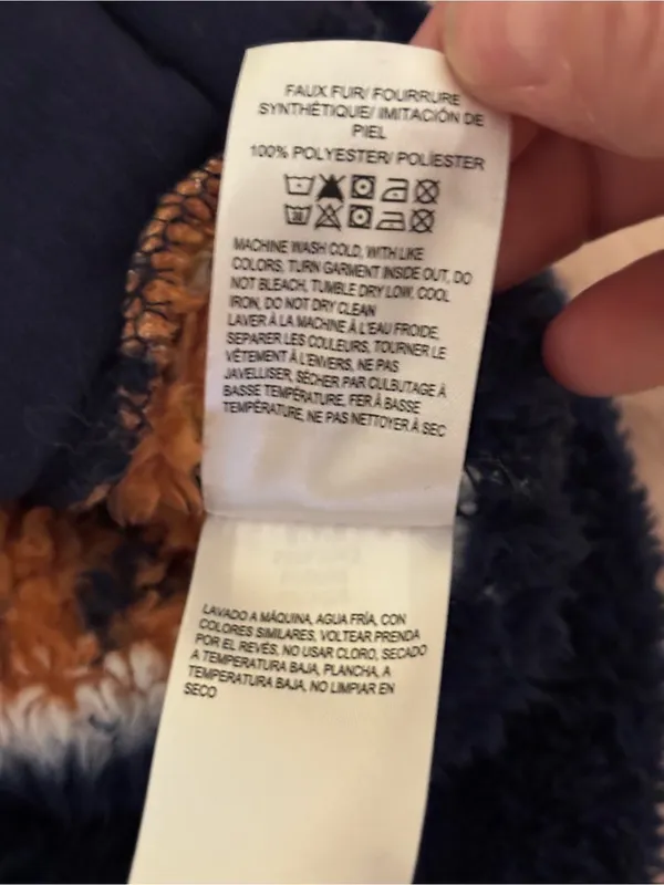 Lucky Brand Women’s L Aztec Sherpa Fleece Jacket Orange - Image 4