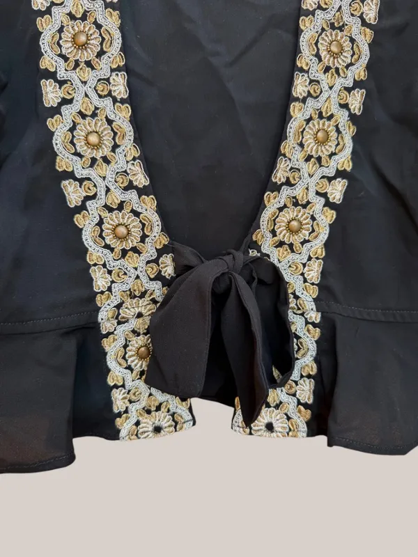 Tularosa Beaded Embellished Open Blouse - Image 3