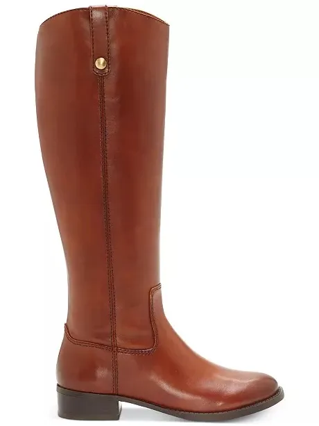 INC Fawne Leather Knee‎ High Boots cognac Brown Size 5.5 - Image 2