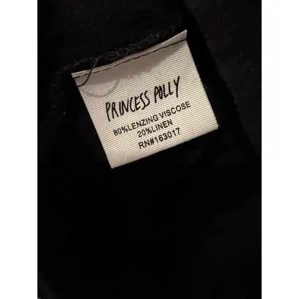 Princess Polly Black Mini Skirt Womens Size 0 Linen Blend A-Line High Waisted - Image 3
