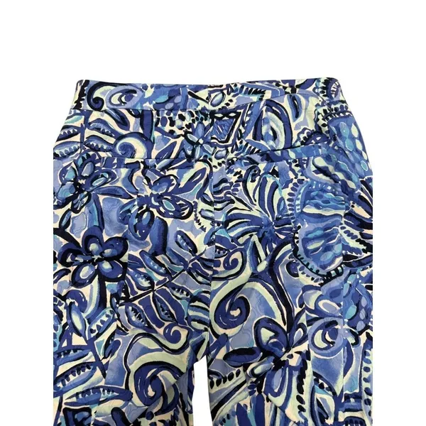 Lilly Pulitzer Kelly Skinny Ankle Pants Iris Blue Zanzibar Zoo Jacquard Womens 0 - Image 7