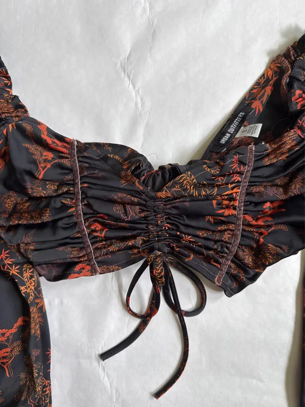 Urban Outfitters Crop Long Sleeve Top Black - Image 2
