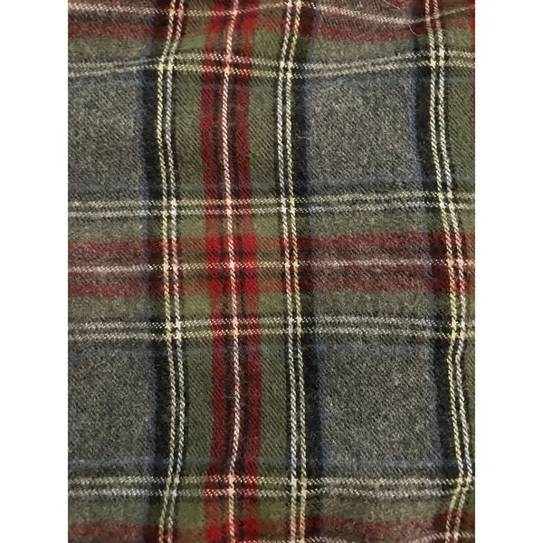 L.L. Bean Gray Stewart Plaid Flannel Slightly Fitted Shirt Womens Size Medium - Image 5