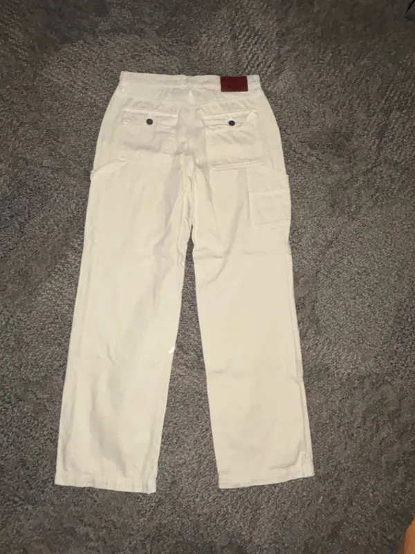 Hidden Jeans Size 27 Women’s Straight Mid Rise Carpenter Cream Denim EUC - Image 3