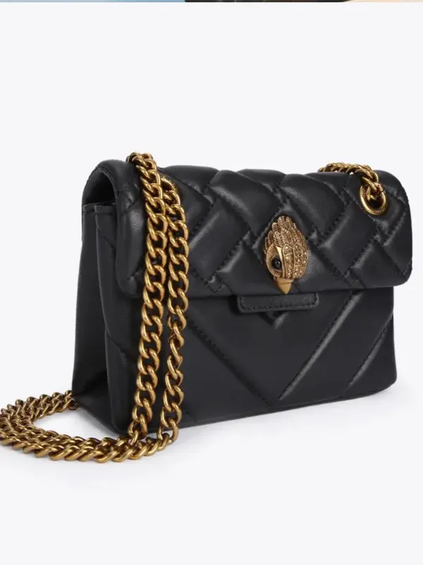 Kurt Geiger Mini Kensington Black Leather Crossbody Bag - Image 3