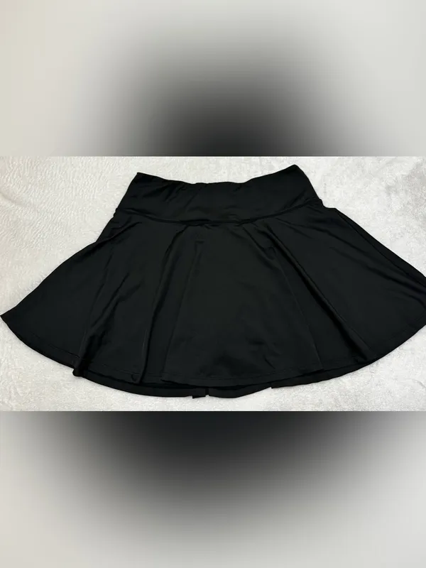 Basic Black Tennis Skirt With Built In Shorts Size Medium - Image 2