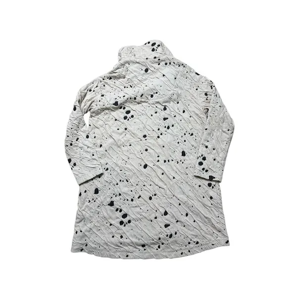 Beau Jours Cream and Black Dalmatian animal print oversized zip up Jacket Small - Image 3