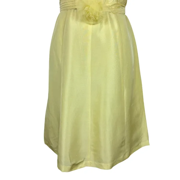 Vintage Donna Ricco Strapless Cocktail Dress‎ 100% Silk Butter Yellow 6P Petite - Image 3