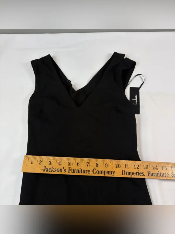 NWT Lulus Criss Cross Back Black Mini Dress Women's Size Medium - Image 3