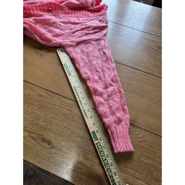 LulaRoe Women Size Small Button‎ Down Cardigan Sweater V Neck Pink Knit Acrylic - Image 10