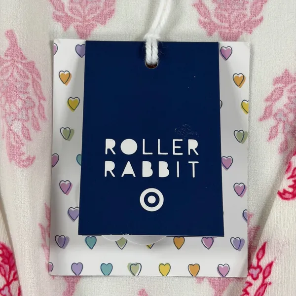 Roller Rabbit Target Pink White Block Print Swim Cover Up Dress Large New Tags - Image 3