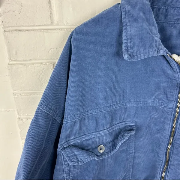 Offline by Aerie Blue Corduroy Quarter Zip Pullover Shacket Size XL - Image 7