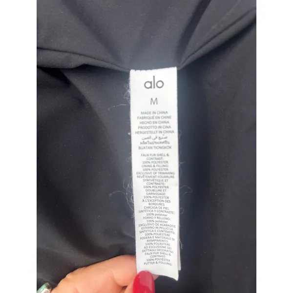 Alo Yoga Black Sherpa Edge Shacket M - Image 3