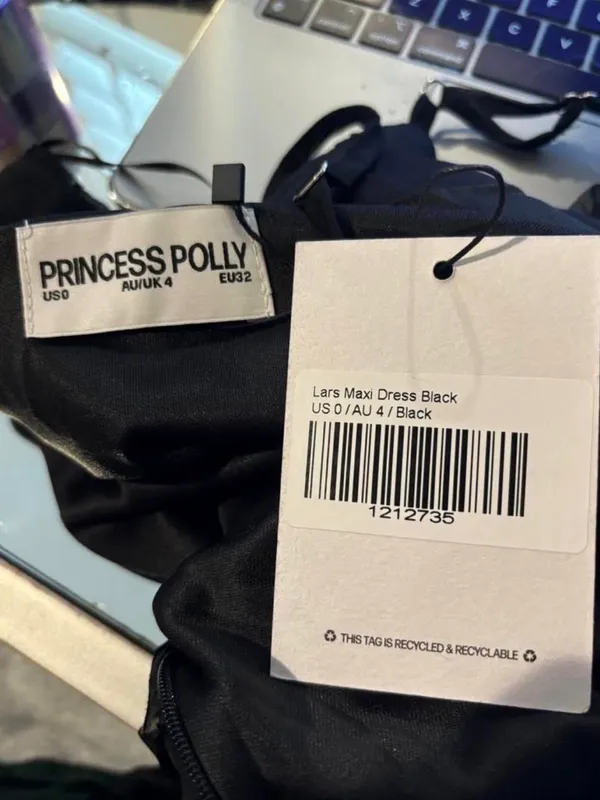 Princess Polly Black Ruffle Lars Maxi Dress, Size 0 new with tags - Image 2