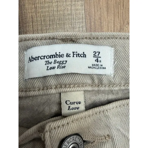 Abercrombie & Fitch The Baggy Low Rise Beige Jeans Women's 27/4R‎ - Image 6