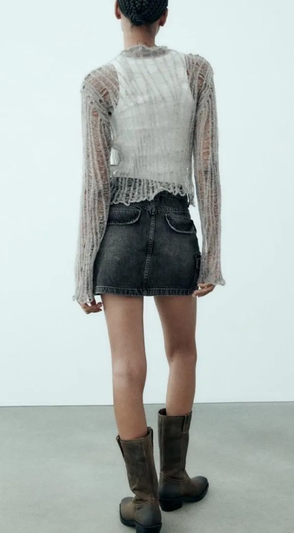 ZARA Denim Cargo Skirt TRF - Image 5