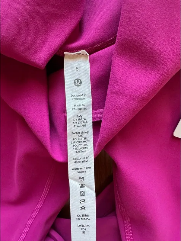 Lululemon Wunder Train High Rise 25” Magenta Purple Size 6 NWT - Image 6