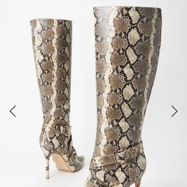 🆕 Snake Print Wide Calf Stiletto Boots - Image 3
