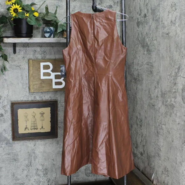 NWT I.n.c. International Concepts Fit & Flare Dress 10846069 2 Woodland Brown - Image 3
