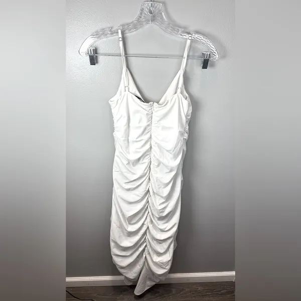 Abercrombie & Fitch Women’s White Draped Ruched Dress Size Small‎ - Image 2