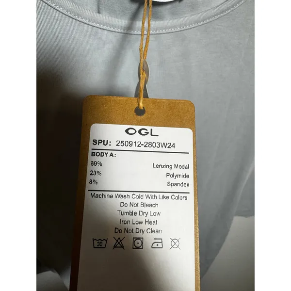 OGL Women's Draped Ruched Top Size Small Green/Blue Soft Stretch Casual Shirt - Image 3