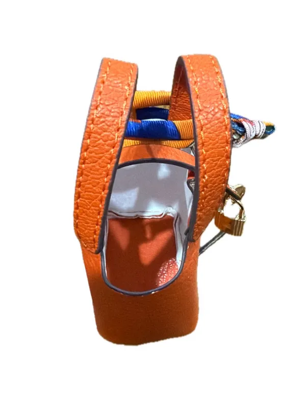NWOT Mini Bucket Picotin Lock Style Purse/Keychain Orange - Image 5
