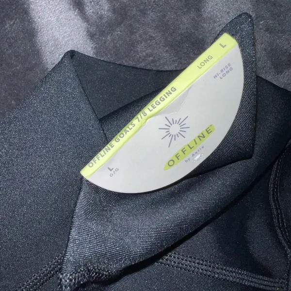 Aerie Offline Goals Hi Rise 7/8 Legging in True Black Size Large Long NWT - Image 8