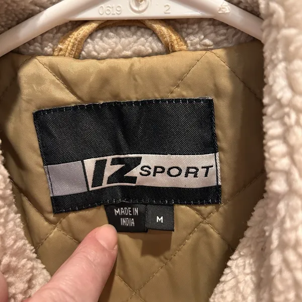 VTG‎ IZ Sport Womens Tan Corduroy Faux Shearling Lined Jacket M Western Rancher - Image 2