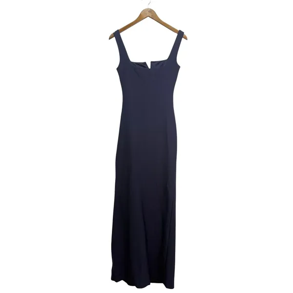 Showpo. Thelma Square Neck Bodycon Maxi Dress in Navy size 2 NWT - Image 4