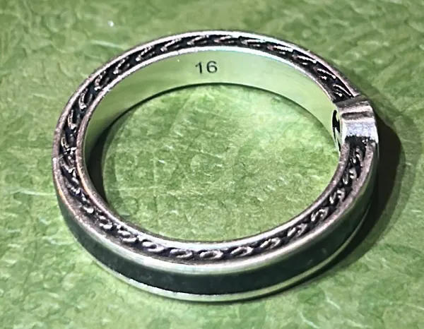 Gucci Interlocking G Enamel Thin Ring Black Ag925 - Image 4