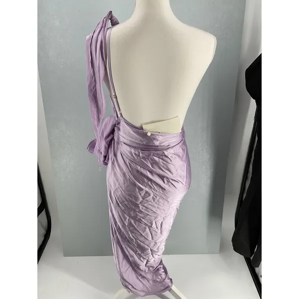 BAOBAB Womens Dress Marea One Shoulder Wrap Lavender Size Large - Image 5