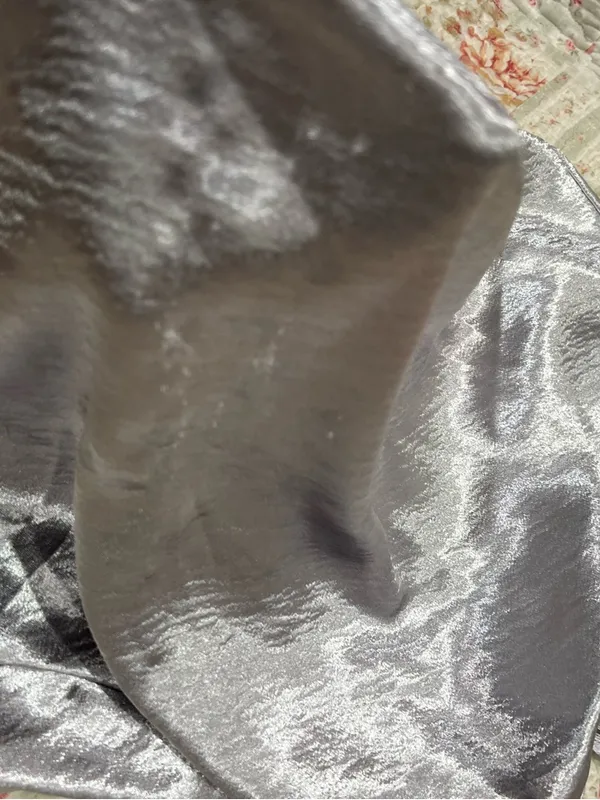 7 For All Mankind Silver Satin Spaghetti Strap Cami - Image 4