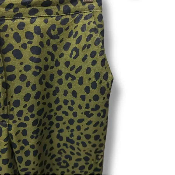 Zara | NWOT Turkey Olive Green Leopard Print High Waist Straight Leg Pants (XS) - Image 6