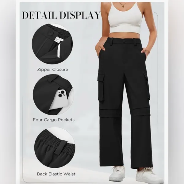 NEW Rust High Waisted Cargo Pants Wide Leg Baggy 4 Pockets 2X - Image 5