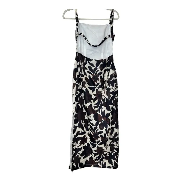 COMMENSE Backless Print Split Zipper Dress COLOR - Brown, Size Small NWT - Image 15