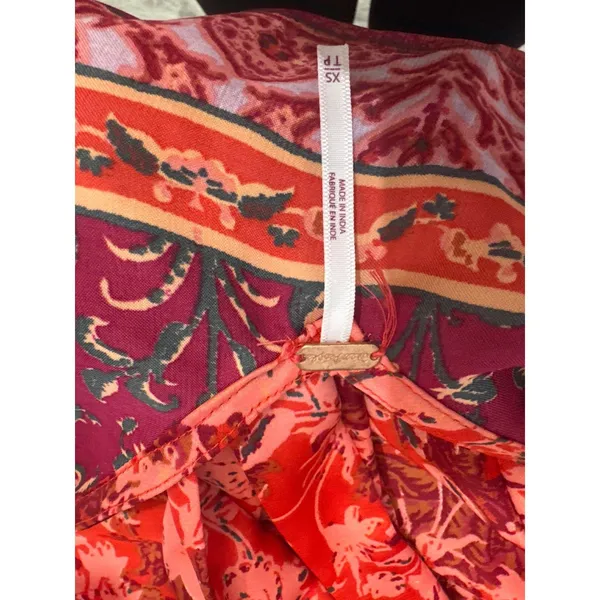 Free people Cabbage Rose Jumpsuit Size XS Boho Oversized Woemn's Pink Orange - Image 4