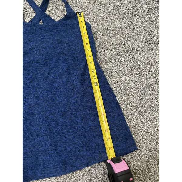 Beyond Yoga heathered blue athletic Carefree Cut-Out tank top L - Image 5