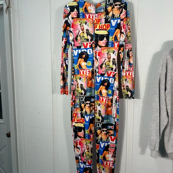 Vintage Harlem Bodycon Bodysuit Size Medium EUC - Image 6