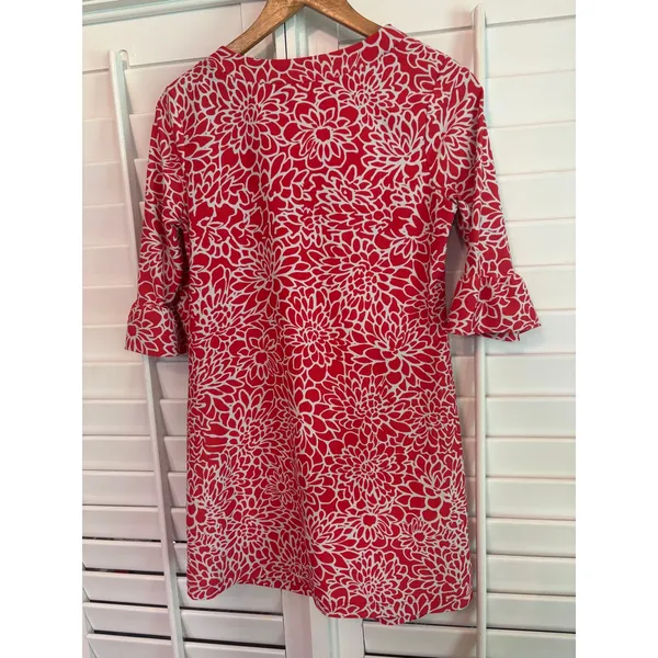 Aryeh‎ Coral And White Floral Dress Size Small - Image 2