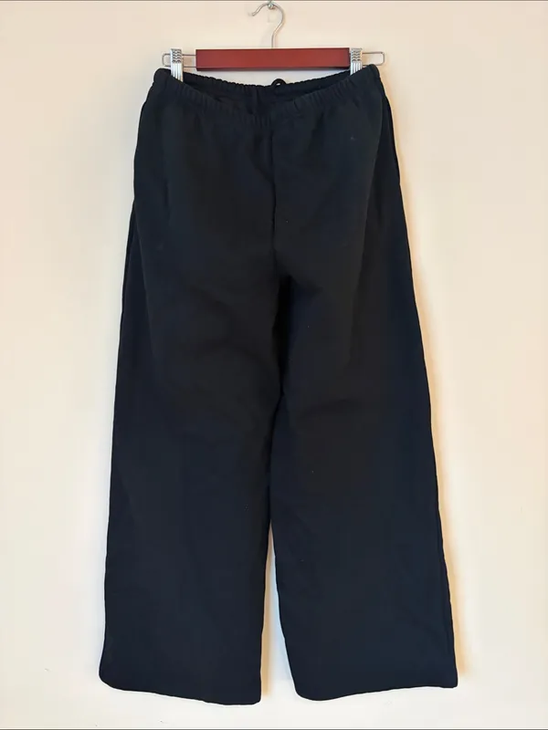 White Fox Sports Club cherry logo black wide leg sweatpants - Image 3