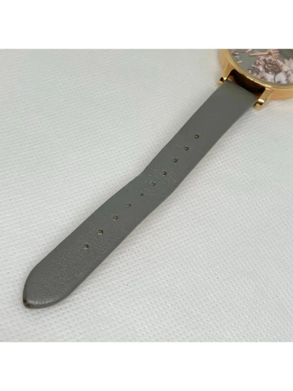 Olivia Burton women watch grey floral dial rose gold tone 38mm leather running - Image 4