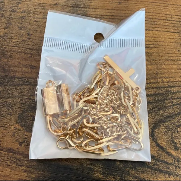 Paperclip Cross Locket Layered Chocker Gold - Image 7