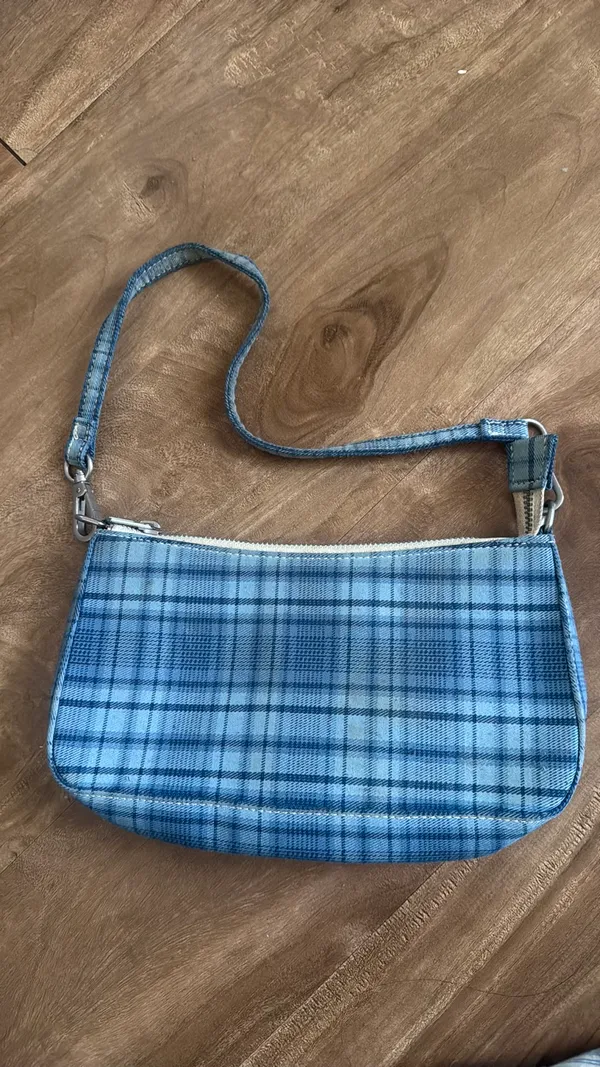 Brandy Melville Blue Plaid Shoulder Bag - Image 2